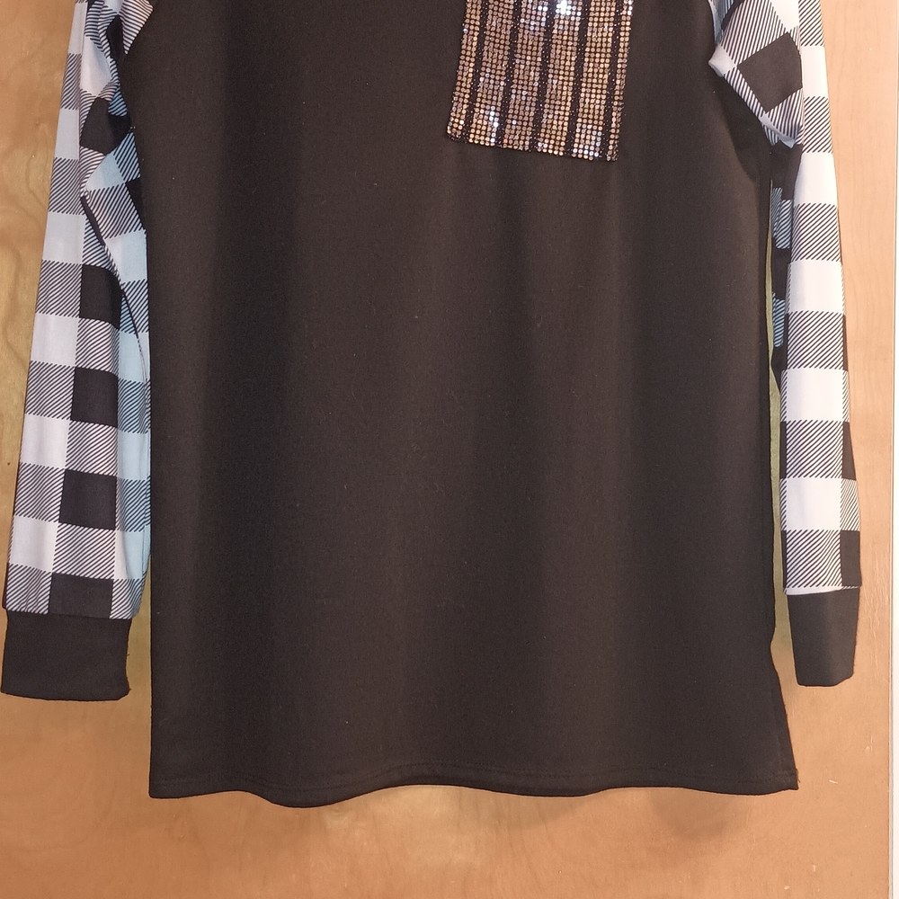 Avery Black and White Kids Long Sleeve Tee